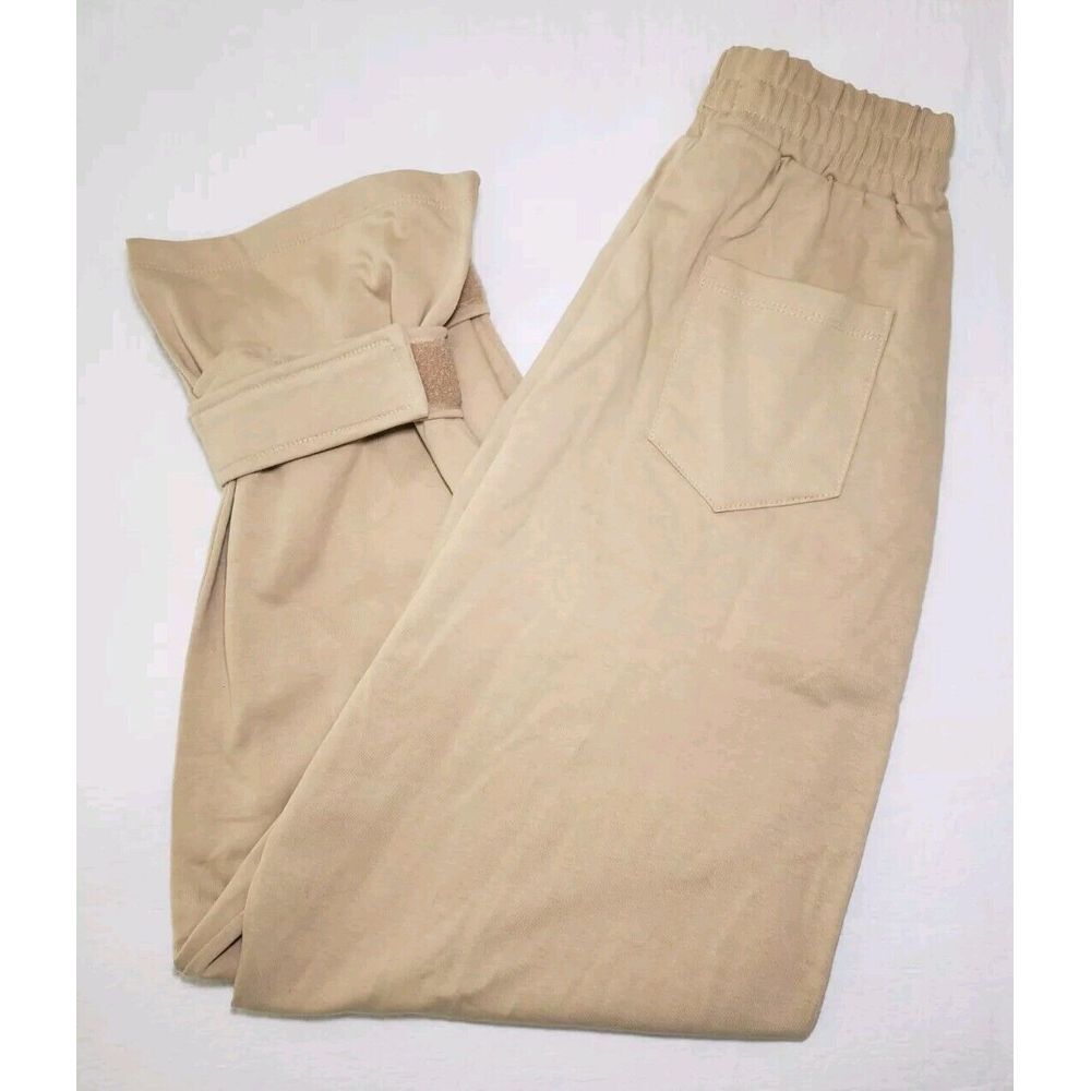The FRANKIE SHOP hoops JOGGERS Mustard Tan Womens Sz. Medium LUXURY cotton
